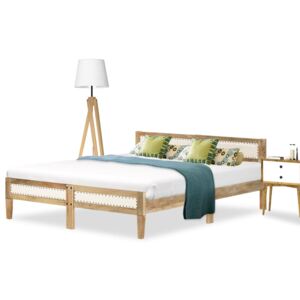 Rama łóżka z litego drewna mango, 140 cm