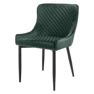 SELSEY Krzesło Maribo zielone aksamitne
