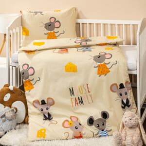 4Home Bawełniana pościel dziecięca do łóżeczka Little mouse, 100 x 135 cm, 40 x 60 cm, 100 x 135 cm, 40 x 60 cm