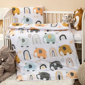 4Home Bawełniana pościel dziecięca do łóżeczka Little elephant, 100 x 135 cm, 40 x 60, 100 x 135 cm, 40 x 60 cm