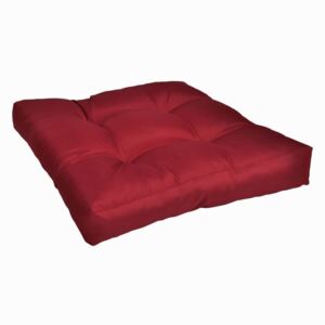 Wyściełana poduszka na siedzenie 50 x 50 x 10 cm czerwone wino