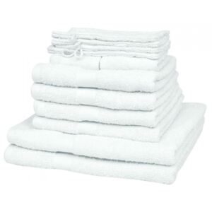 Komplet 12 ręczników, bawełna, 500 g/m², biały
