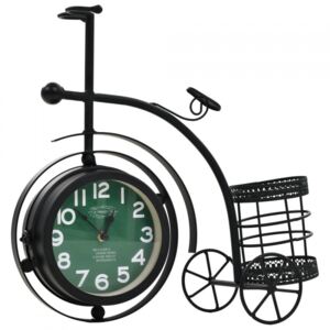 Dwustronny zegar w kształcie roweru trójkołowego, vintage