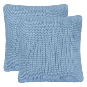 2 poduszki, bawełna o grubym splocie, 45x45 cm, jasnoniebieskie
