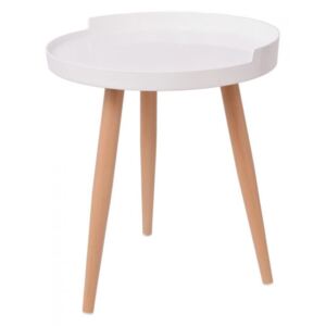 Okrągły stolik-taca na kawę, 40 x 45,5 cm, biały