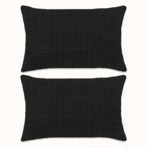 2-częściowy zestaw poduszek, welur, 40x60 cm, czarny