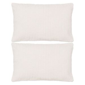 2-częściowy zestaw poduszek, welur, 40x60 cm, złamana biel