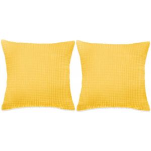 Zestaw 2 poduszek z weluru, w kolorze żółtym, 60x60 cm