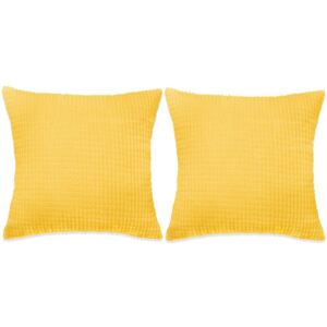 2-częściowy zestaw poduszek, welur, 45x45 cm, żółty