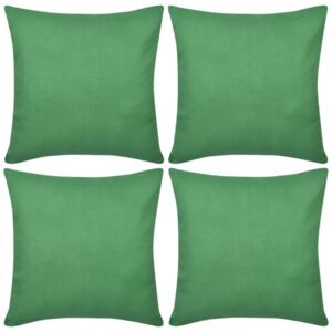 4 Zielone bawełniane poszewki na poduszki 50 x 50 cm