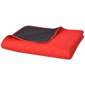 Dwustronna, pikowana narzuta na łóżko 220x240 cm, czerwona i czarna