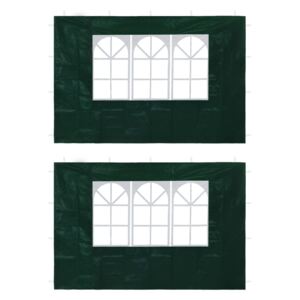 Ścianki boczne do namiotu, 2 szt., z oknem, zielone
