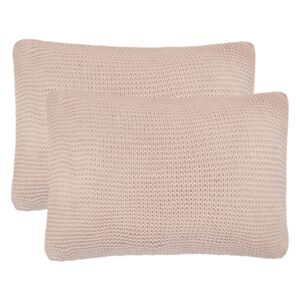2 poduszki, bawełna o grubym splocie, 60x40 cm, różowe