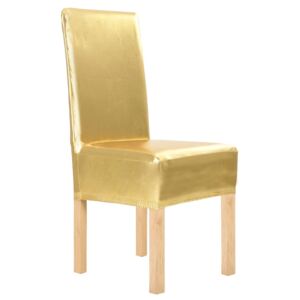 Pokrowce elastyczne na proste krzesła PERVOI, złote, 4 szt
