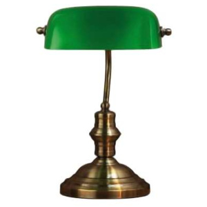 Stojąca LAMPA stołowa BANKERS 105931 Markslojd metalowa LAMPKA gabinetowa bankierska patyna zielona