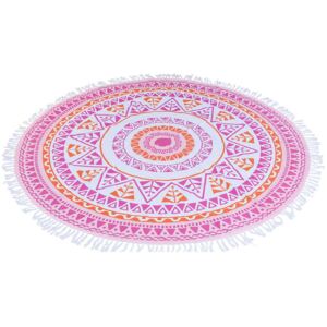 Ręcznik Hammam okrągły, szybkoschnący dywanik, mata, 150 cm, różowy