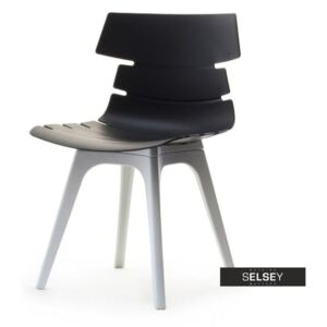 Krzesło Zac dsx czarno-białe z tworzywa