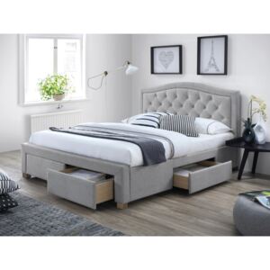 Łóżko ELECTRA 160x200 szare z szufladami ☞ Kupuj w Sprawdzonych i wysoko Ocenianych sklepach