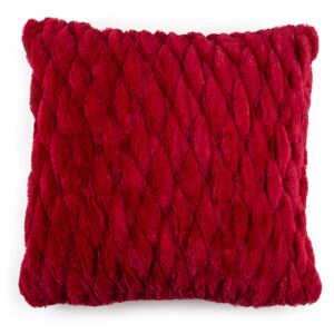 BO-MA Poszewka na poduszkę włochata pikowana czerwony45 x 45 cm