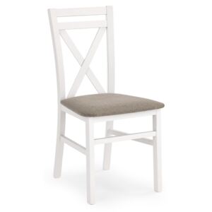 Drewniane krzesło z tapicerowanym siedziskiem Dariusz biały
