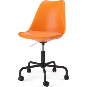 Krzesło Gina Mimi pomarańczowe nogi czarne na kółkach
