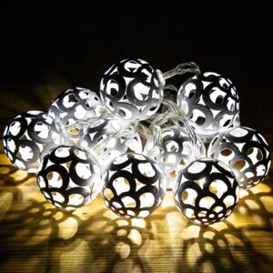 Lampki Bobbio biały, 10 LED