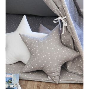 Gwiazdki - pikowana poduszka ozdobna w białe gwiazdki