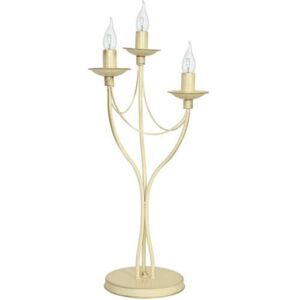 Lampa lampka oprawa biurkowa klasyczna świecznikowa Aldex Róża 3x40W E14 prowansalski kremowy 397B9D