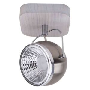 Kinkiet lampa oprawa ścienna spot Spot Light Ball Wood 1x5,5W GU10 LED dąb biały/satyna/chrom 5031132