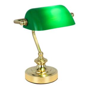 Globo Antique 24917 Lampa lampka stołowa 1x25W E14 akryl zielony/mosiądz
