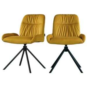 SELSEY Zestaw dwóch krzeseł obrotowych Simdes żółte