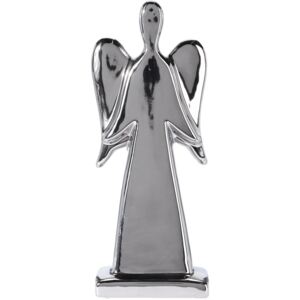Anioł świąteczny Mettalino srebrny, 26 cm