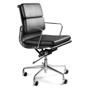 Krzesło biurowe WYE LOW skóra naturalna S-477-HL czarny