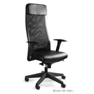 Fotel biurowy ARES SOFT skóra naturalna S-569-HL czarny