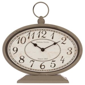 Metalowy zegar stojący w stylu vintage z uchwytem, Atmosphera créateur d'intérieur,kolor beżowy