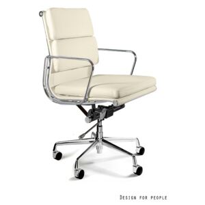 Krzesło biurowe WYE LOW skóra naturalna C-477-HL beżowy
