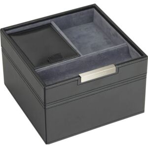 Pudełko na spinki i zegarki Stackers z pokrywką czarno-szare