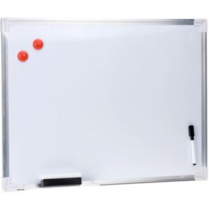 Biała, magnetyczna tablica na notatki + akcesoria, 60 x 45 cm