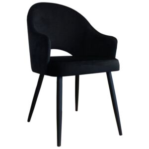 Czarne tapicerowane krzesło fotel DIUNA materiał MG-19 - Czarny