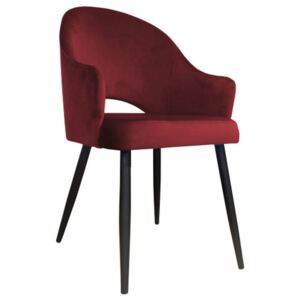 Czerwone tapicerowane krzesło fotel DIUNA materiał MG-31 - Czerwony