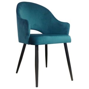 Morskie tapicerowane krzesło DIUNA materiał MG-20 petrol - Zielony || Niebieski