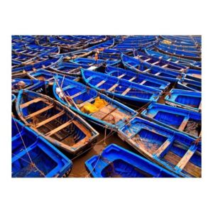 Fototapeta - Niebieskie łodzie rybackie