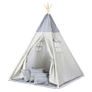 Namiot tipi dla dzieci + mata + poduszki - szary