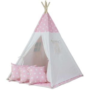 Namiot tipi dla dzieci + mata + poduszki - różowy