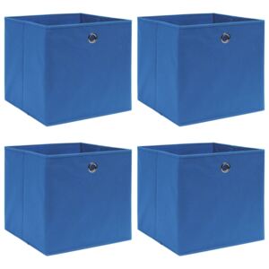 Pudełka, 4 szt., niebieskie, 32x32x32 cm, tkanina