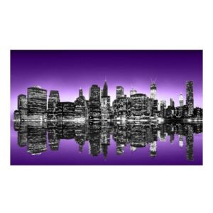 Fototapeta - The Big Apple in purple color