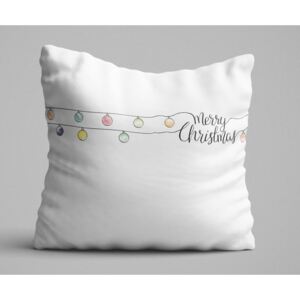 Biała poduszka Christmas Lights, 45x45 cm
