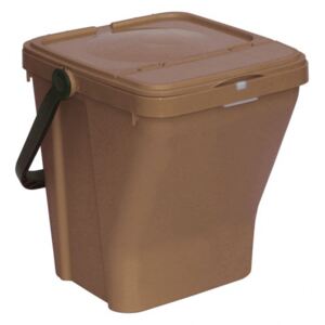 Plastikowy kosz na śmieci ECOTOP II, brązowy