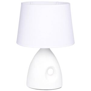 Lampa stołowa na ceramicznej podstawie, Ø 26 cm, biała