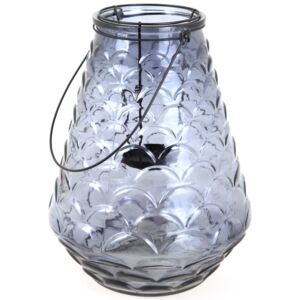 Lampion szklany z uchwytem, Ø 24 cm, szary